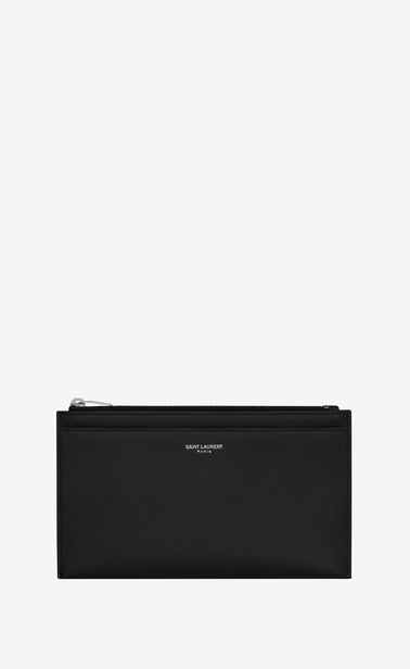 Bill clutch in grain de poudre embossed leather